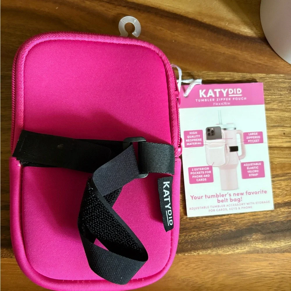 Katydid Pink Tumbler Zipper Pouch, NWOT!